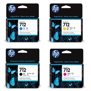Conjunto completo de tintas HP 712 cartuchos de tinta para HP Designjet